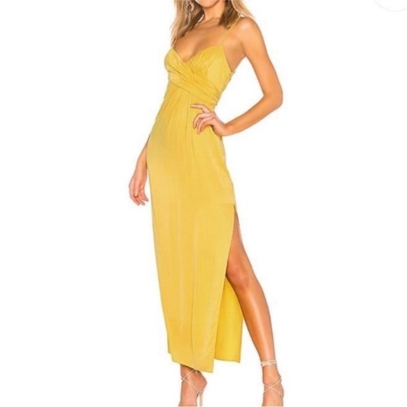 NWT NBD‎ revolve mustard color maxi long dress size L - Picture 1 of 13